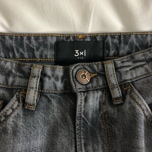 3x1 High Rise Black Washed Denim Skirt